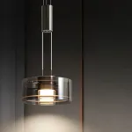 Подвесной светодиодный светильник с плафоном из дымчатого стекла и свободной регулировкой высоты HARTMUT B L1 от ImperiumLoft