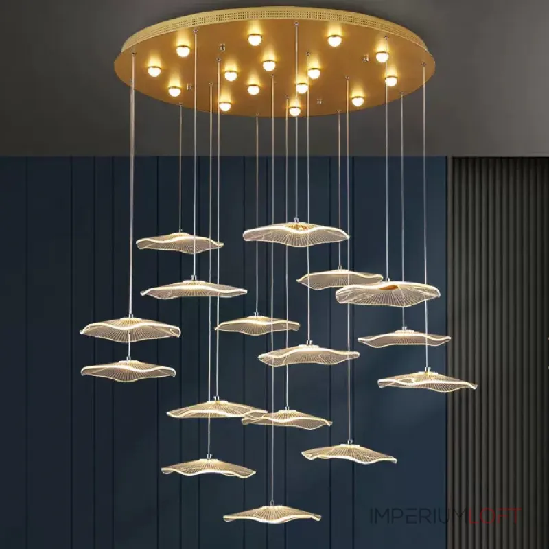 Серия подвесных светодиодных светильников с прозрачными акриловыми рассеивателями, стилизованными под цветы AMMON L5 от ImperiumLoft