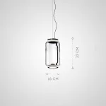 Серия подвесных светильников из прозрачных стеклянных скругленных цилиндров c LED подсветкой сверху и снизу QUENTIN A H32 от ImperiumLoft