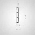 Серия подвесных светильников из прозрачных стеклянных скругленных цилиндров c LED подсветкой сверху и снизу QUENTIN B H121 от ImperiumLoft