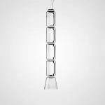 Серия подвесных светильников из прозрачных стеклянных скругленных цилиндров c LED подсветкой сверху и снизу QUENTIN B H153 от ImperiumLoft