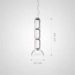 Серия подвесных светильников из прозрачных стеклянных скругленных цилиндров c LED подсветкой сверху и снизу QUENTIN C H117 от ImperiumLoft