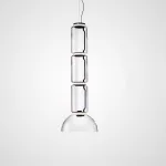 Серия подвесных светильников из прозрачных стеклянных скругленных цилиндров c LED подсветкой сверху и снизу QUENTIN C H117 от ImperiumLoft