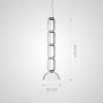 Серия подвесных светильников из прозрачных стеклянных скругленных цилиндров c LED подсветкой сверху и снизу QUENTIN C H149 от ImperiumLoft