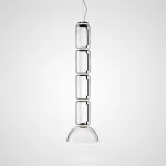 Серия подвесных светильников из прозрачных стеклянных скругленных цилиндров c LED подсветкой сверху и снизу QUENTIN C H149 от ImperiumLoft