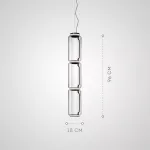 Серия подвесных светильников из прозрачных стеклянных скругленных цилиндров c LED подсветкой сверху и снизу QUENTIN A H96 от ImperiumLoft