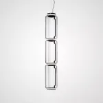 Серия подвесных светильников из прозрачных стеклянных скругленных цилиндров c LED подсветкой сверху и снизу QUENTIN A H96 от ImperiumLoft