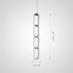 Серия подвесных светильников из прозрачных стеклянных скругленных цилиндров c LED подсветкой сверху и снизу QUENTIN A H128 от ImperiumLoft
