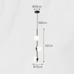 Серия подвесных светильников с тремя шарообразными плафонами на изогнутой стойке BROR Black от ImperiumLoft