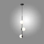 Серия подвесных светильников с тремя шарообразными плафонами на изогнутой стойке BROR Black от ImperiumLoft