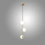Серия подвесных светильников с тремя шарообразными плафонами на изогнутой стойке BROR Gold от ImperiumLoft