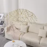 Серия подвесных люстр со светодиодными источниками света на ажурном металлическом каркасе купольной формы REIER D60 Gold от ImperiumLoft