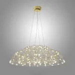 Серия подвесных люстр со светодиодными источниками света на ажурном металлическом каркасе купольной формы REIER D80 Silver от ImperiumLoft