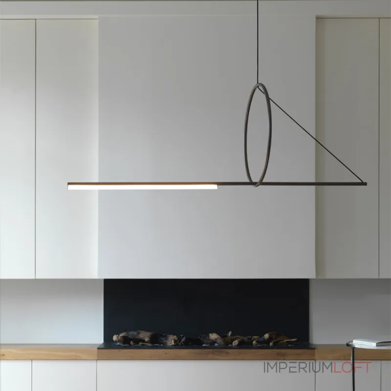 Подвесной светильник SUSPENSION CERCLE ET TRAIT – GRAPHITE SATINE L120 от ImperiumLoft