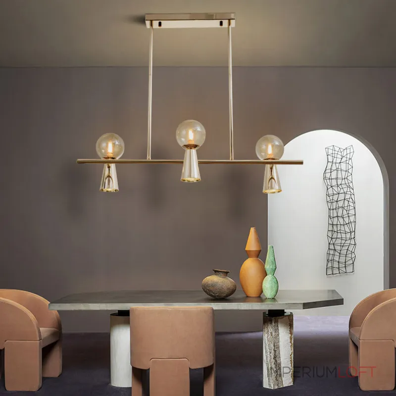 Потолочный светильник ABELINA LONG L10 Black Amber от ImperiumLoft