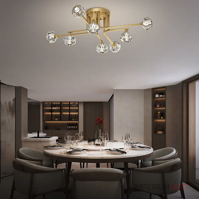 Потолочная люстра RH CH L8 Brass