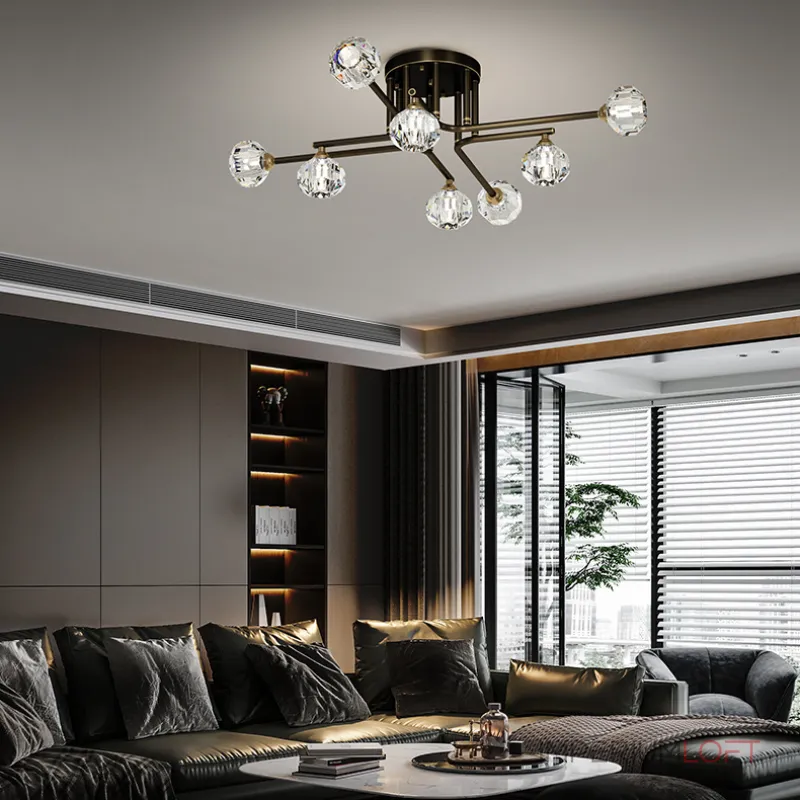 Потолочная люстра RH CH L8 Brass