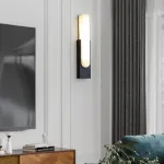 Настенный светодиодный светильник с прямоугольным плафоном из мрамора MIRCA B Black от ImperiumLoft