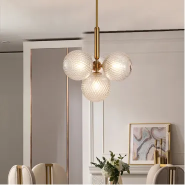 Подвесной светильник RAFFIN 4 Transparent Gold