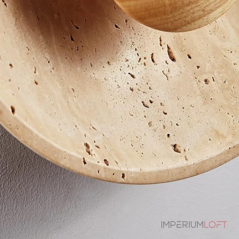 Настенный светодиодный светильник в виде вогнутого диска из натурального травертина от ImperiumLoft Настенный светодиодный светильник в виде вогнутого диска из натурального травертина от ImperiumLoft