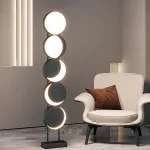 Оригинальный светодиодный торшер из пяти дисков, изображающих разные фазы луны Луна PHASE