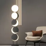 Оригинальный светодиодный торшер из пяти дисков, изображающих разные фазы луны Луна PHASE