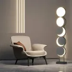 Оригинальный светодиодный торшер из пяти дисков, изображающих разные фазы луны Луна PHASE