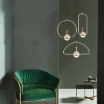 Подвесной светильник Nadise B Gold с оригинальным плафоном от ImperiumLoft