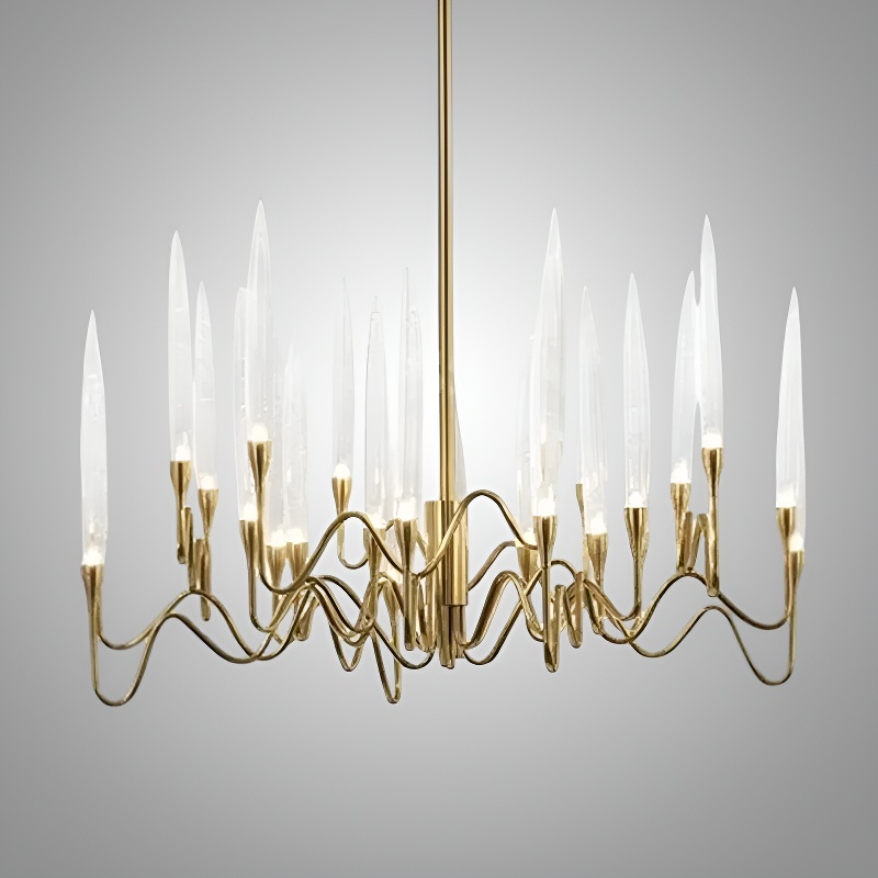 Люстра на штанге Il Pezzo 3 Round Chandelier Brass and Crystals D1200 с акриловыми плафонами от ImperiumLoft Люстра на штанге Il Pezzo 3 Round Chandelier Brass and Crystals D1200 с акриловыми плафонами от ImperiumLoft