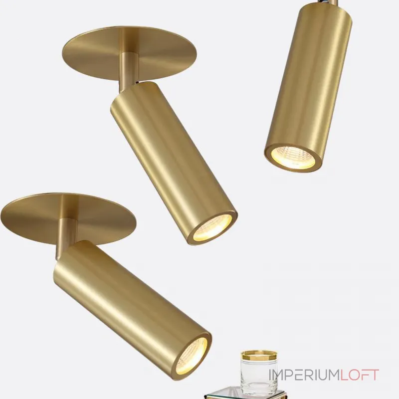 Встроенный потолочный точечный светильник LINO C H16 Brass 7W от ImperiumLoft