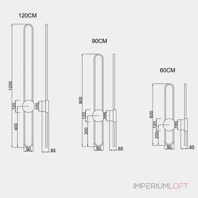 Настенный светильник HEIDY L H90 Brass Black от ImperiumLoft