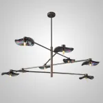 Люстра на штанге MILIAN CH L8 Black Cognac