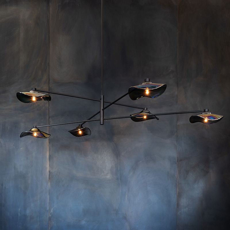 Люстра на штанге MILIAN CH L8 Black Grey