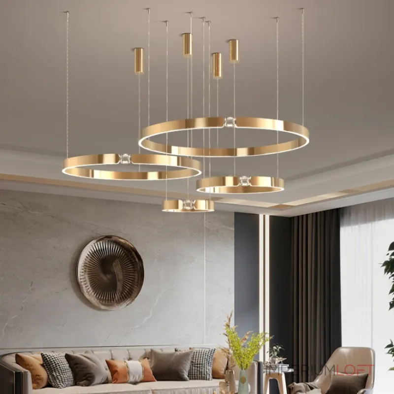 Подвесная люстра SELLIF B RING COMBO D40+60+80 Brass от ImperiumLoft