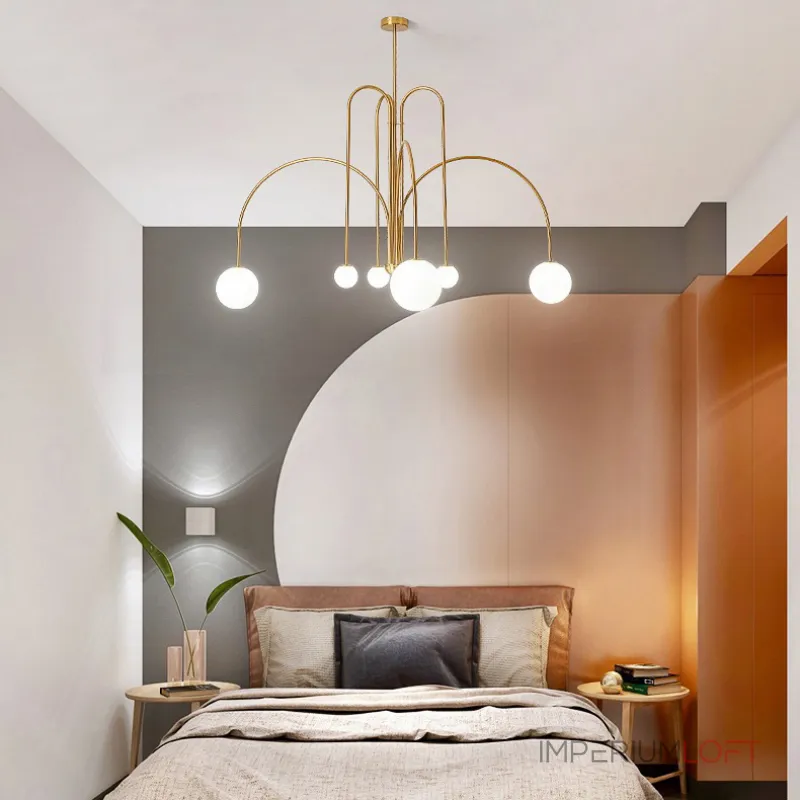 Люстра на штанге DAY L8 D100 Gold