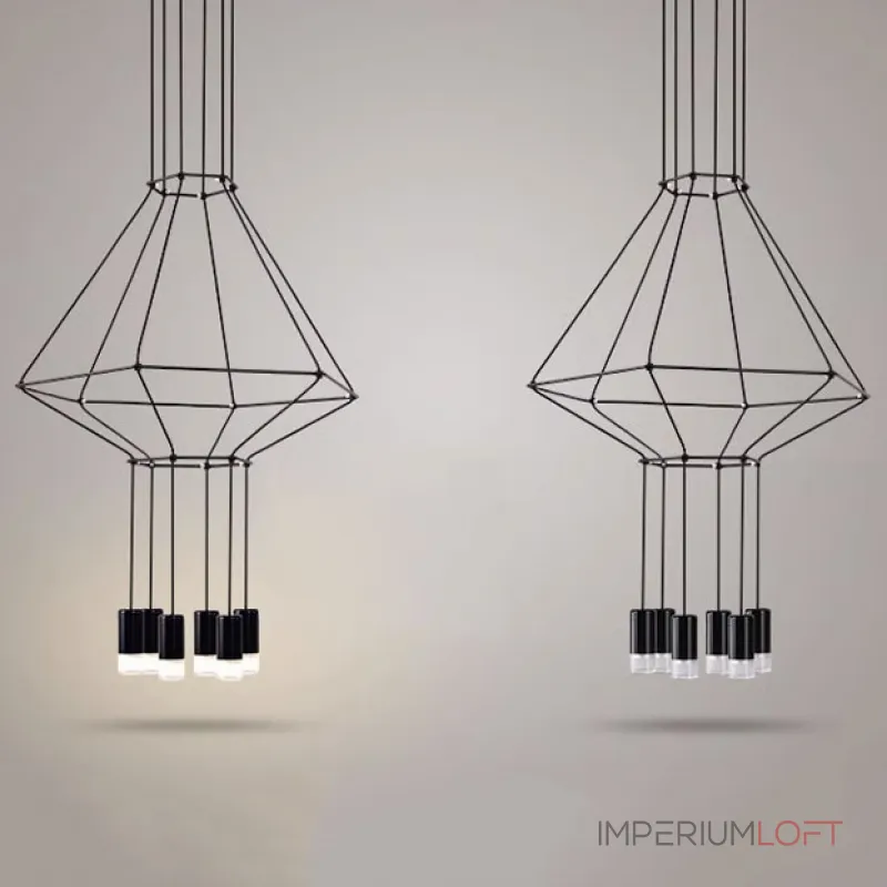 Подвесной светильник Via Wireflow polyhedral 0307 Pendan Light от ImperiumLoft