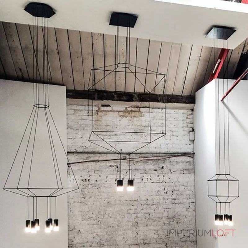 Подвесной светильник Via Wireflow polyhedral 0307 Pendan Light от ImperiumLoft