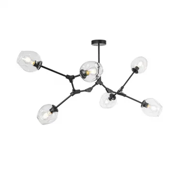 Люстра на штанге Адель Branching Bubble Chandelier L6 Black Transparent