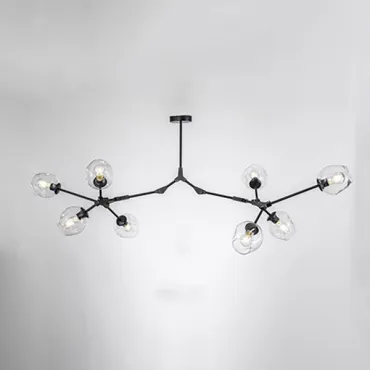 Люстра на штанге Адель Branching Bubble Chandelier L8 Black Transparent