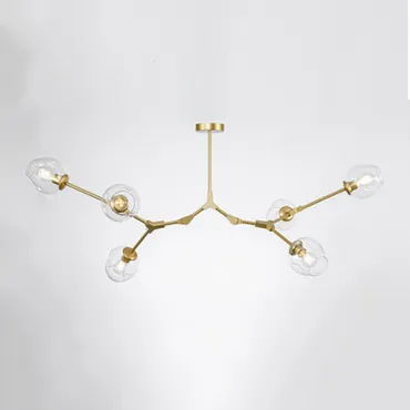 Люстра на штанге Адель Branching Bubble Chandelier L6 Brass Transparent