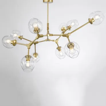 Люстра на штанге Адель Branching Bubble Chandelier L9 Brass Amber