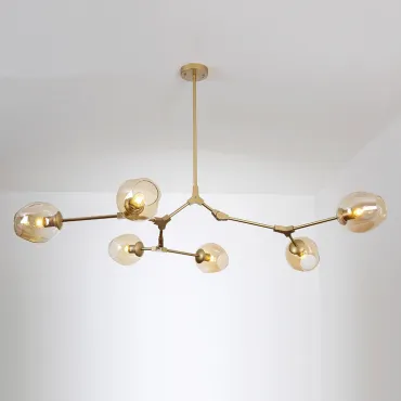 Люстра на штанге Адель Branching Bubble Chandelier L6 Brass Amber