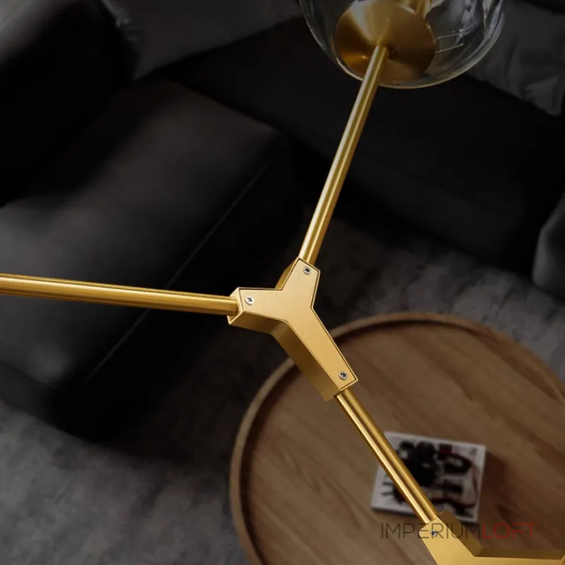 Люстра на штанге Адель Branching Bubble Chandelier L9 Brass Tinted