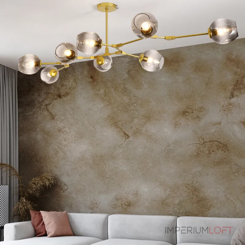 Люстра на штанге Адель Branching Bubble Chandelier L9 Brass Tinted