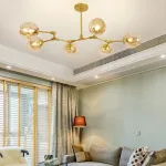 Люстра на штанге Адель Branching Bubble Chandelier L9 Brass Tinted