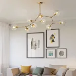 Люстра на штанге Адель Branching Bubble Chandelier L9 Brass Tinted