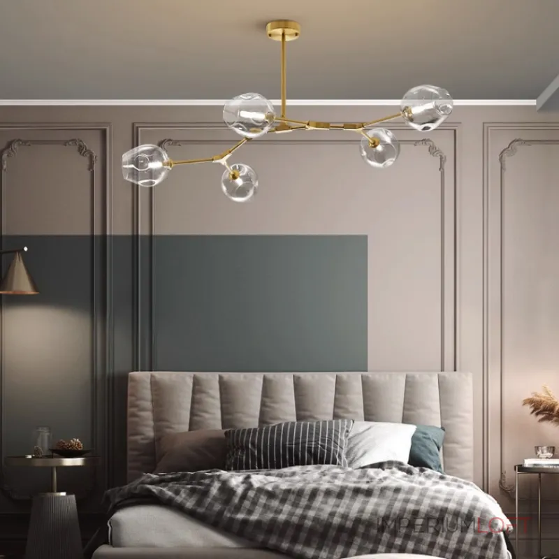 Люстра на штанге Адель Branching Bubble Chandelier L9 Brass Tinted
