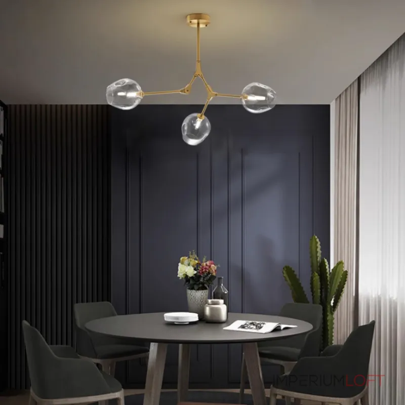 Люстра на штанге Адель Branching Bubble Chandelier L9 Brass Tinted