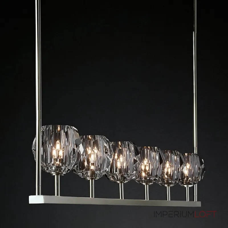 Люстра RH Boule De Cristal Linear Chandelier 6 Nickel от ImperiumLoft