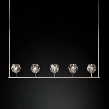 Люстра RH Boule De Cristal Linear Chandelier 5 Nickel Люстра RH Boule De Cristal Linear Chandelier 5 Nickel